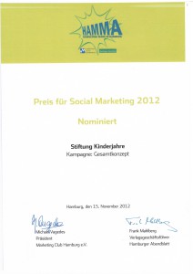 Stiftung Kinderjahre 2012 Hamma Social Marketing