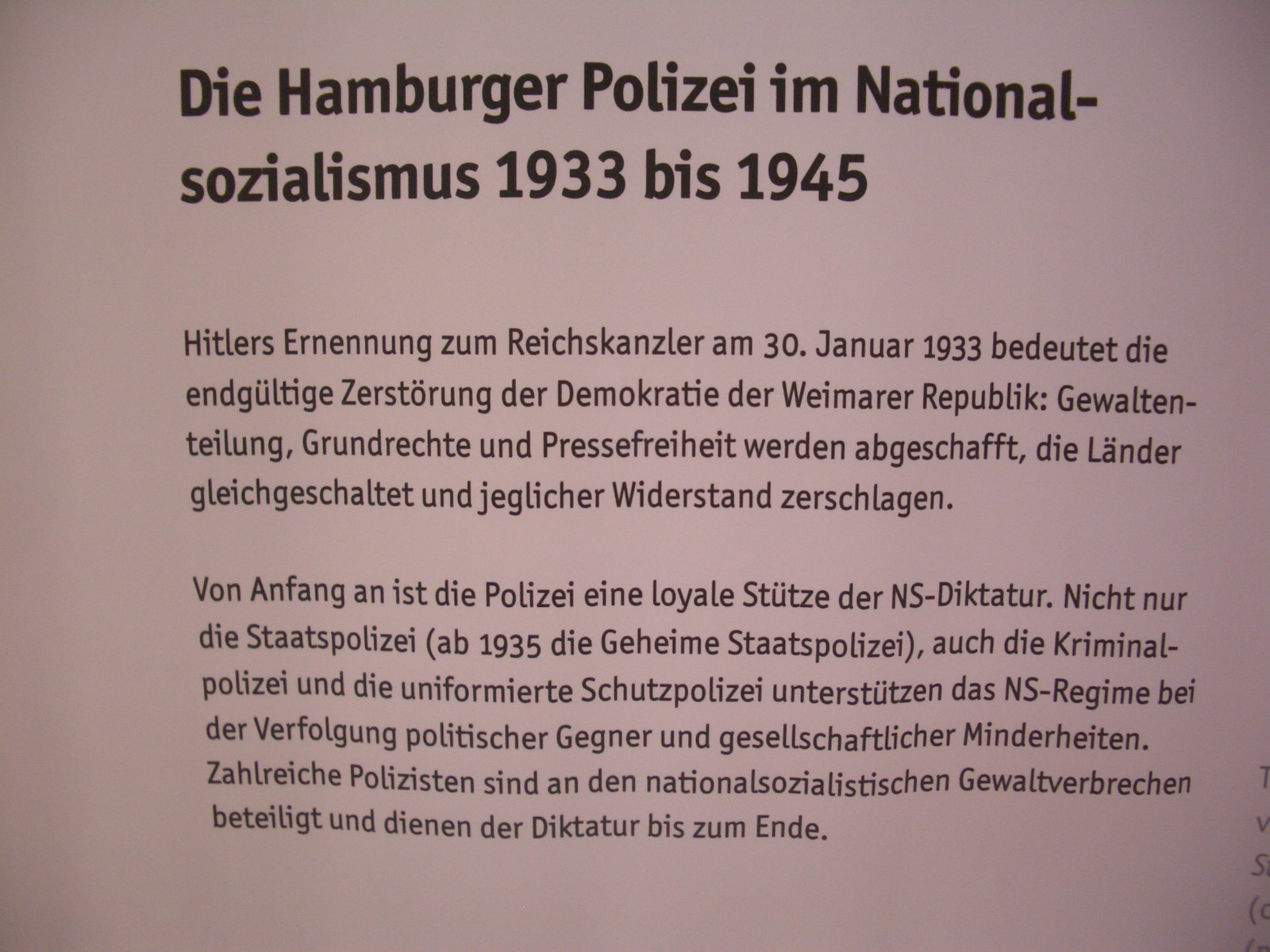 191120 PMH STS Meiendorf Kl 8 Polizei im Nationalsozialismus