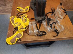 Schutzbrillen im Museum der Arbeit